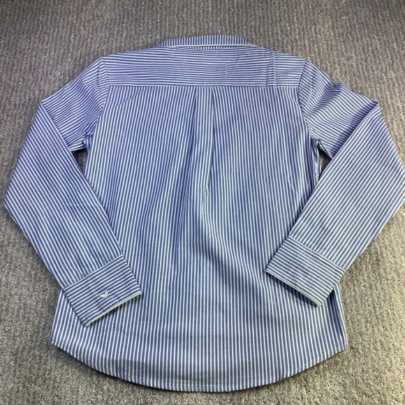 Petite Plume French Blue Seersucker Pajama Set Womens XS Striped Cotton NWT - Picture 7 of 16